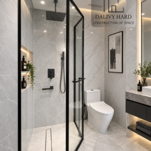 Cabin tắm cửa mở trục quay 135°