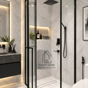 Cabin tắm cửa mở trục quay 135°